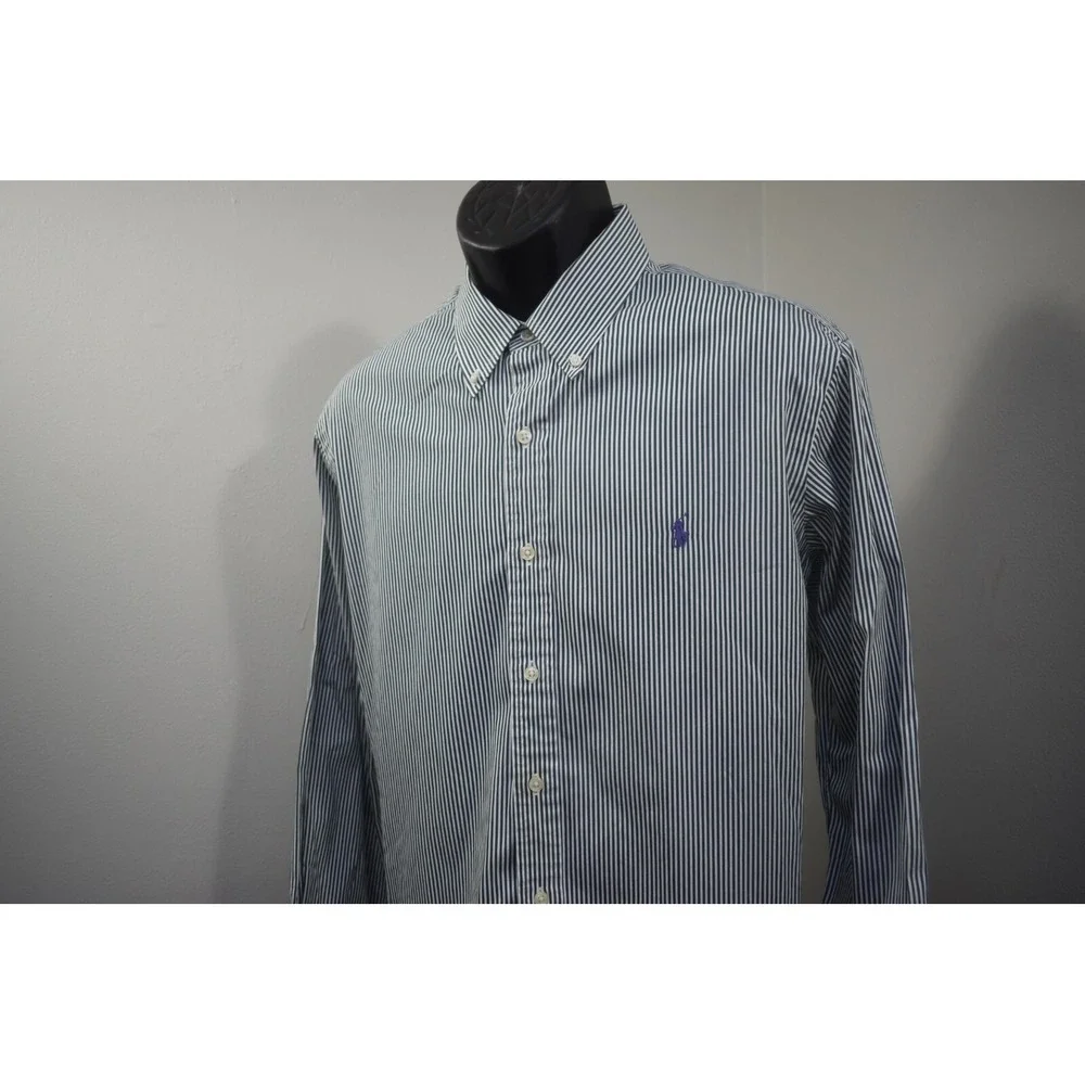 Polo Ralph Lauren Dress Shirt Classic Fit Striped Long Sleeve‎ Button Up Mens XL